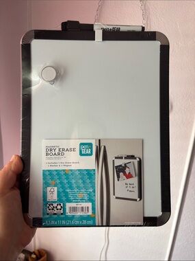 Magnetic Dry Erase Board - White with Black Frame